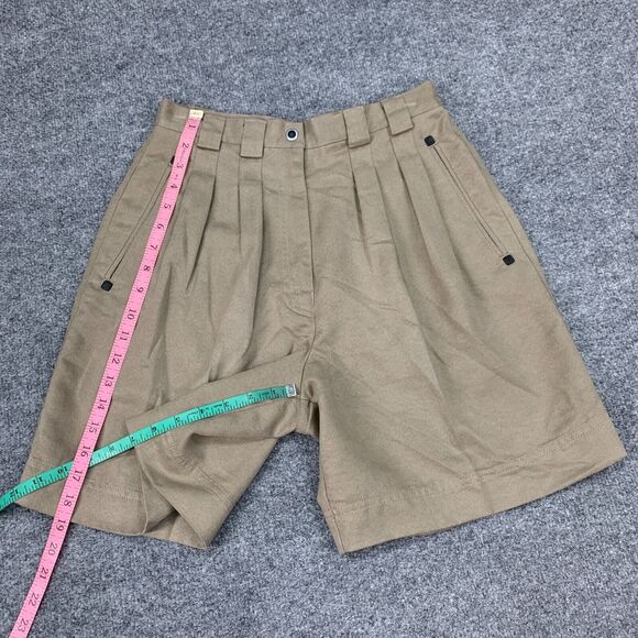 Jamie Sadock Golf Short Womens 8 Brown Faux Suede Pleated Front Retro High Waist - Picture 6 of 10
